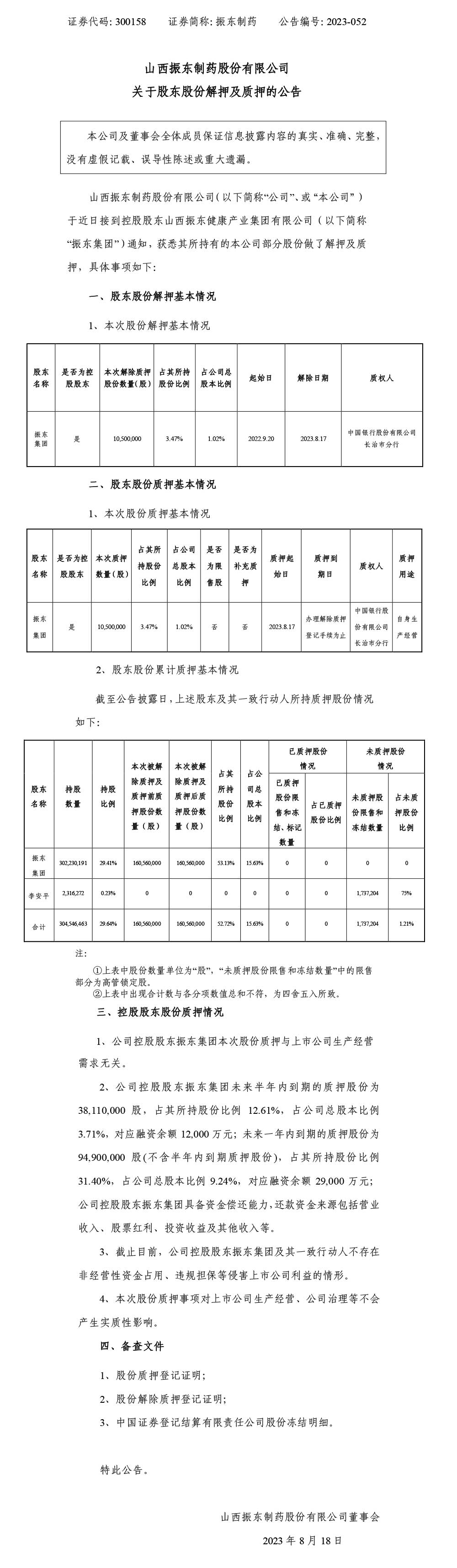 sunbet制药,sunbet,300158,股东股份解押及质押,股东股份